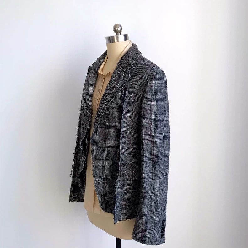 Comme des Garcons CdG Distressed Double-Collar Casual Blazer - dmc Size US M / EU 48-50 / 2 - 2 Thumbnail