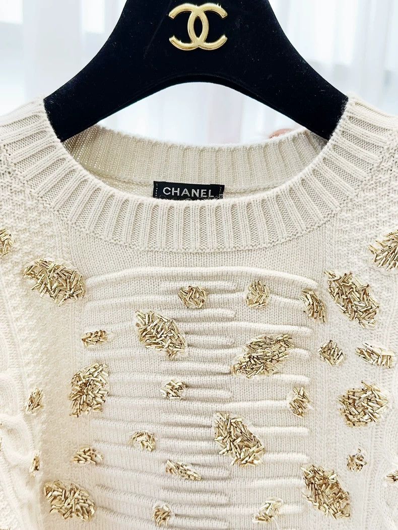 Chanel Chanel Beaded Embroidered Knit Top - dmc Size US M / EU 48-50 / 2 - 4 Thumbnail