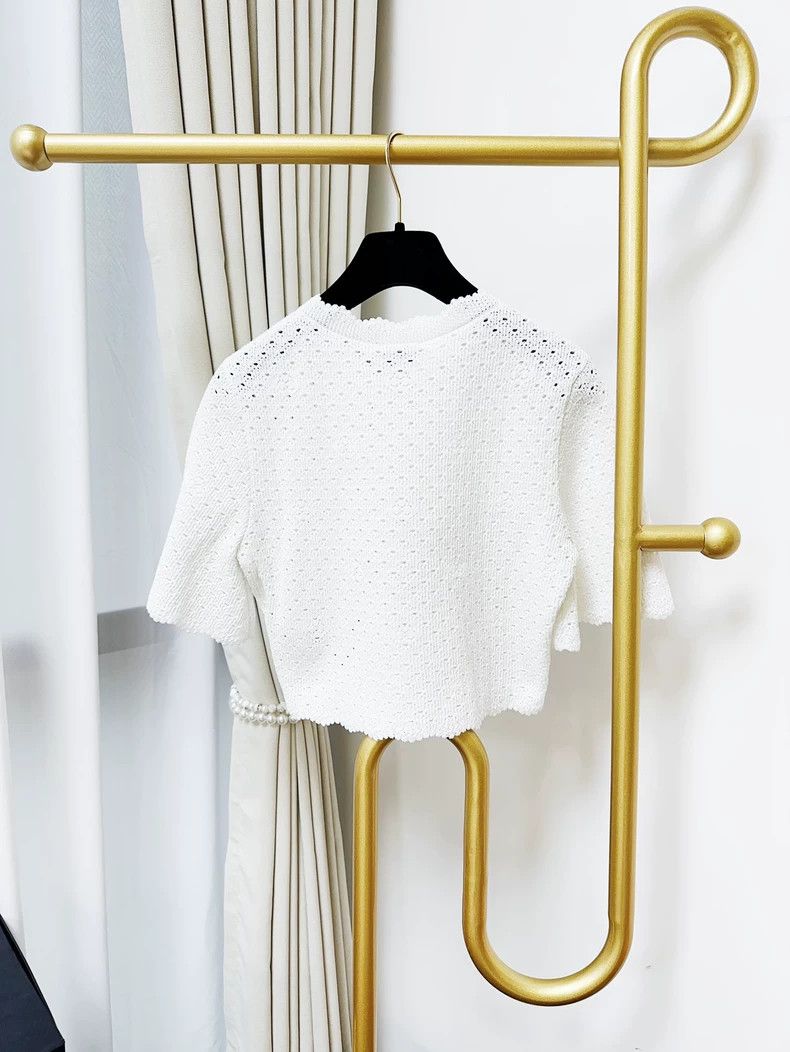 Chanel Chanel White Knit Short Sleeve Top - dmc Size US S / EU 44-46 / 1 - 3 Thumbnail