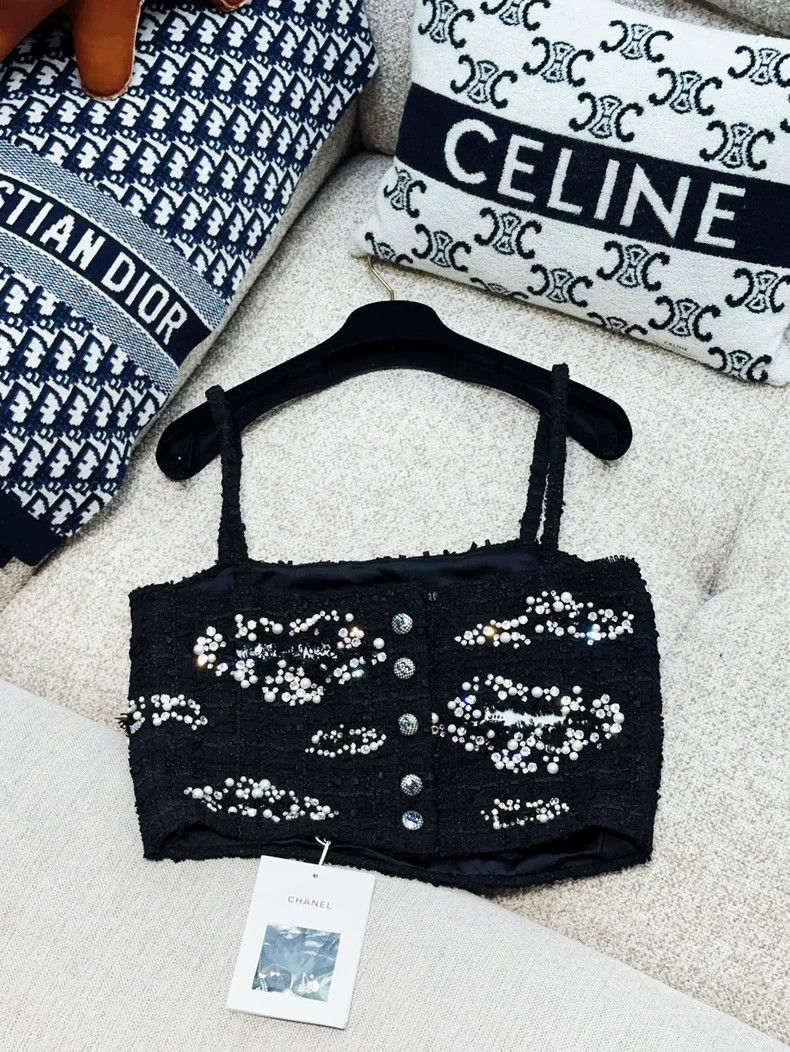 Chanel Chanel 22C Black Sleeveless Beaded Top - dmc Size US S / EU 44-46 / 1 - 2 Thumbnail