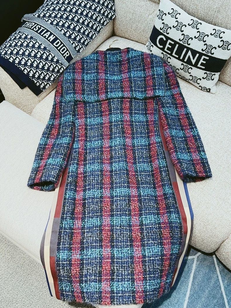 Chanel Chanel Red Blue Plaid Long Coat - dmc Size US S / EU 44-46 / 1 - 3 Thumbnail