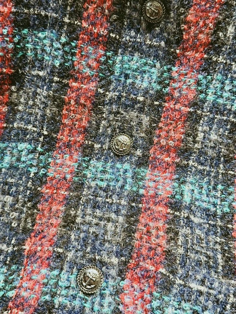 Chanel Chanel Red Blue Plaid Long Coat - dmc Size US S / EU 44-46 / 1 - 5 Thumbnail