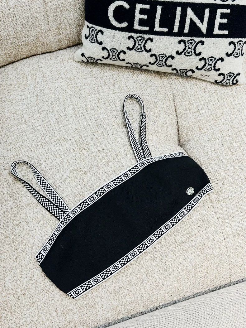 Chanel Chanel 23C Black Checkerboard Logo Camisole - dmc Size US M / EU 48-50 / 2 - 2 Thumbnail