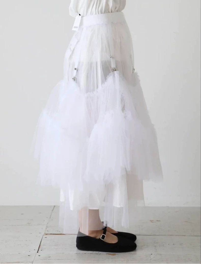 Comme des Garcons COMME des GARCONS White Tulle Midi Skirt - dmc Size US 26 / EU 42 - 2 Thumbnail