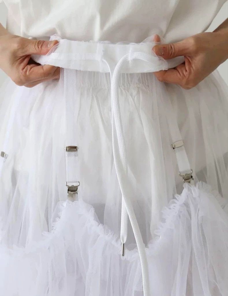 Comme des Garcons COMME des GARCONS White Tulle Midi Skirt - dmc Size US 26 / EU 42 - 3 Thumbnail