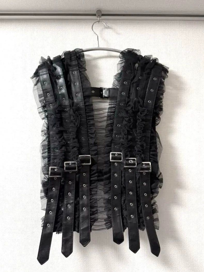 Comme des Garcons COMME des GARCONS Black Strappy Mesh Top - dmc Size US S / EU 44-46 / 1 - 2 Thumbnail