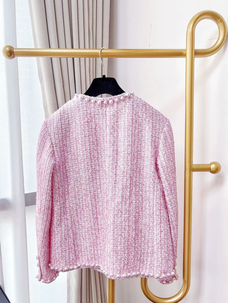 Chanel Chanel Pink Tweed Pearl Trim Jacket - dmc Size US M / EU 48-50 / 2 - 3 Thumbnail