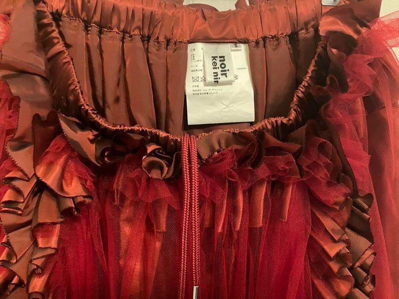 Comme des Garcons COMME des GARCONS Red Tulle Midi Skirt - dmc Size US 34 / EU 50 - 5 Thumbnail
