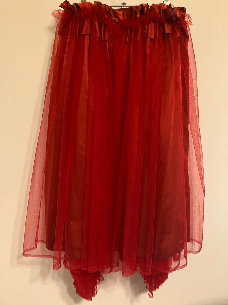 Comme des Garcons COMME des GARCONS Red Tulle Midi Skirt - dmc Size US 34 / EU 50 - 2 Thumbnail