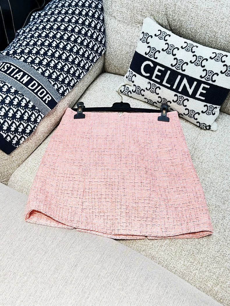 Chanel Chanel 24P Orange Pink Knit Skirt - dmc Size US 38 / EU 54 - 2 Thumbnail