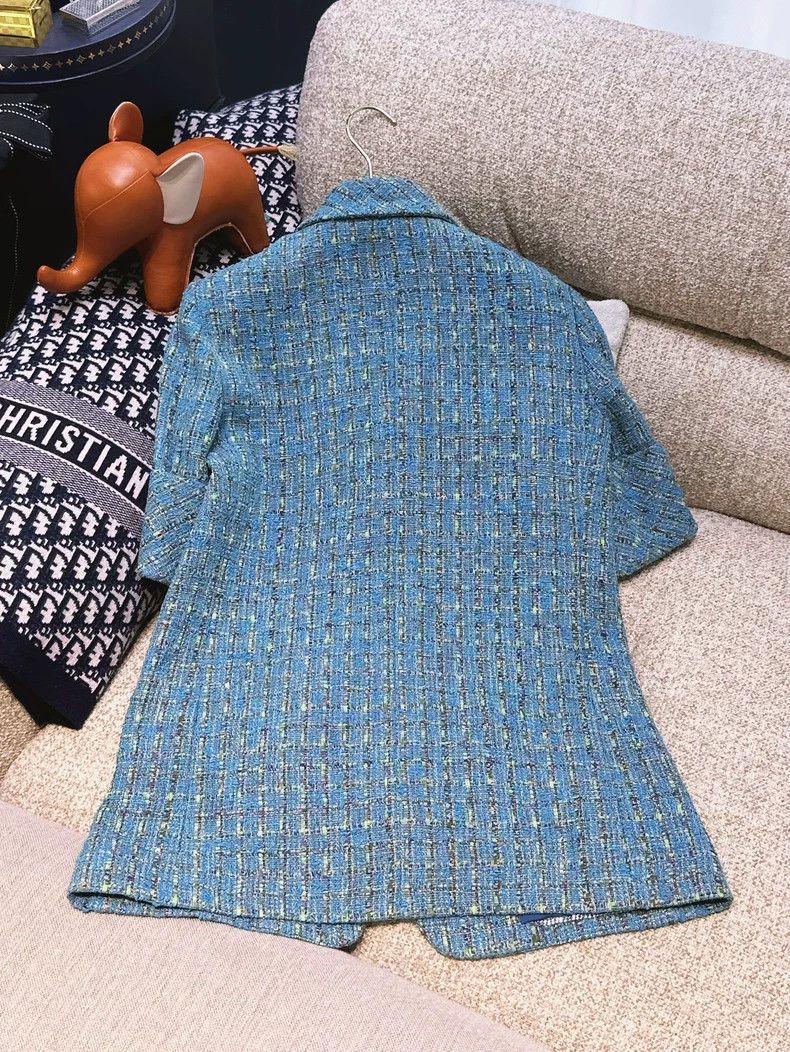 Chanel Chanel 17S Blue Tweed Four-Pocket Jacket - dmc Size US S / EU 44-46 / 1 - 2 Thumbnail