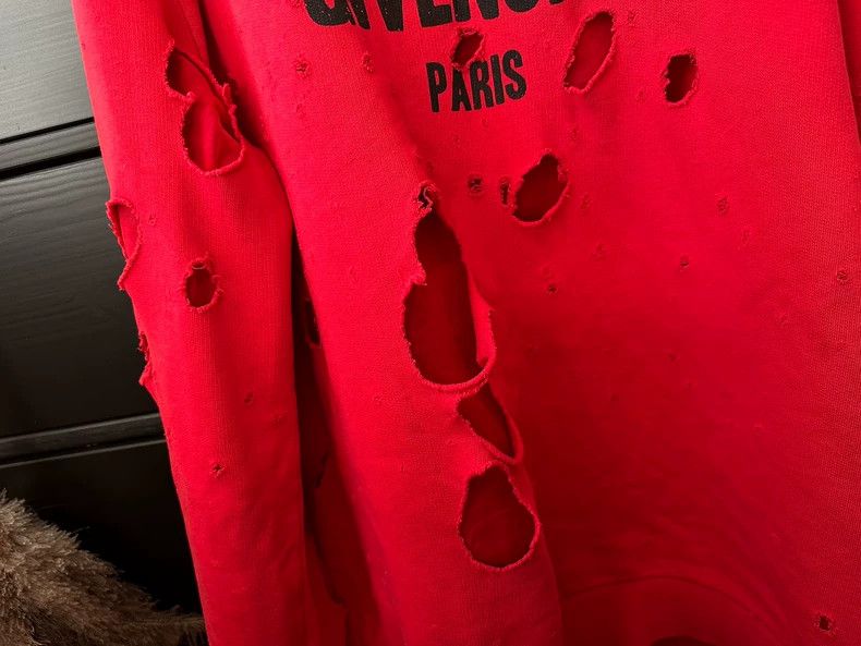 Givenchy Givenchy Distressed Red Sweatshirt XL - dmc Size US XL / EU 56 / 4 - 2 Thumbnail