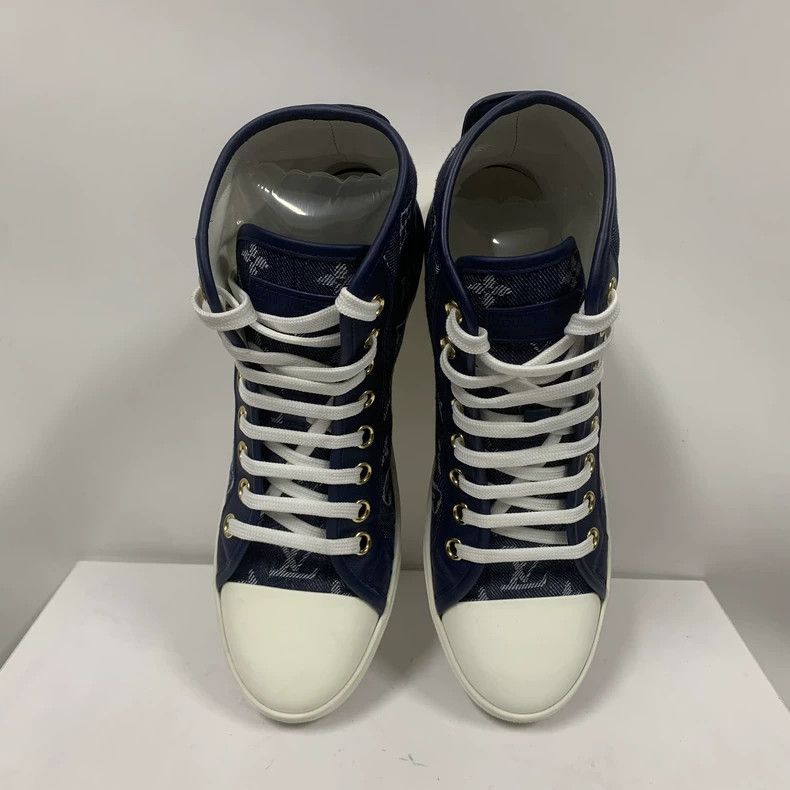 Louis Vuitton Louis Vuitton Denim Monogram High-Top Sneakers - dmc Size US 9.5 / EU 42-43 - 3 Thumbnail