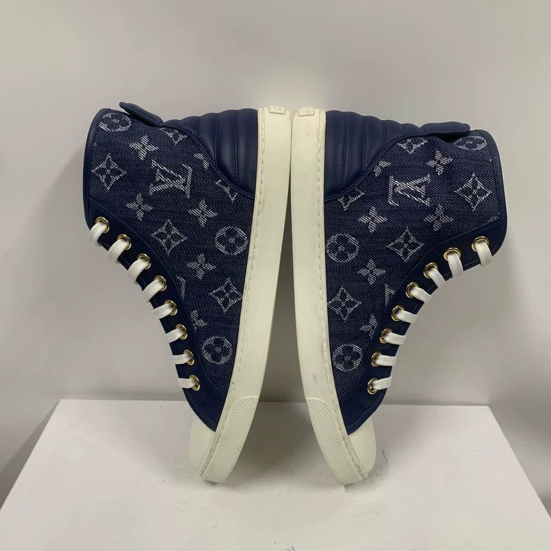 Louis Vuitton Louis Vuitton Denim Monogram High-Top Sneakers - dmc Size US 9.5 / EU 42-43 - 4 Thumbnail