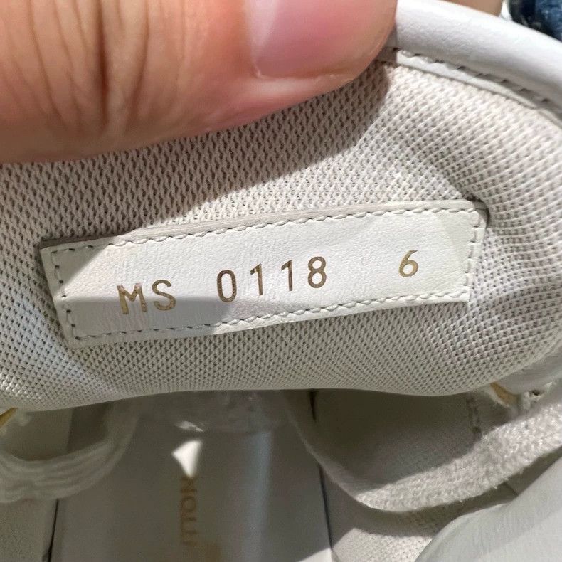 Louis Vuitton LV White Blue Denim High Top Sneakers - dmc Size US 7 / EU 40 - 6 Thumbnail