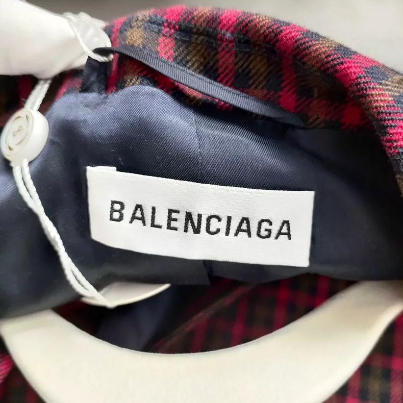 Balenciaga Balenciaga Wool Plaid Coat Red Yellow - dmc Size US XXS / EU 40 - 3 Thumbnail