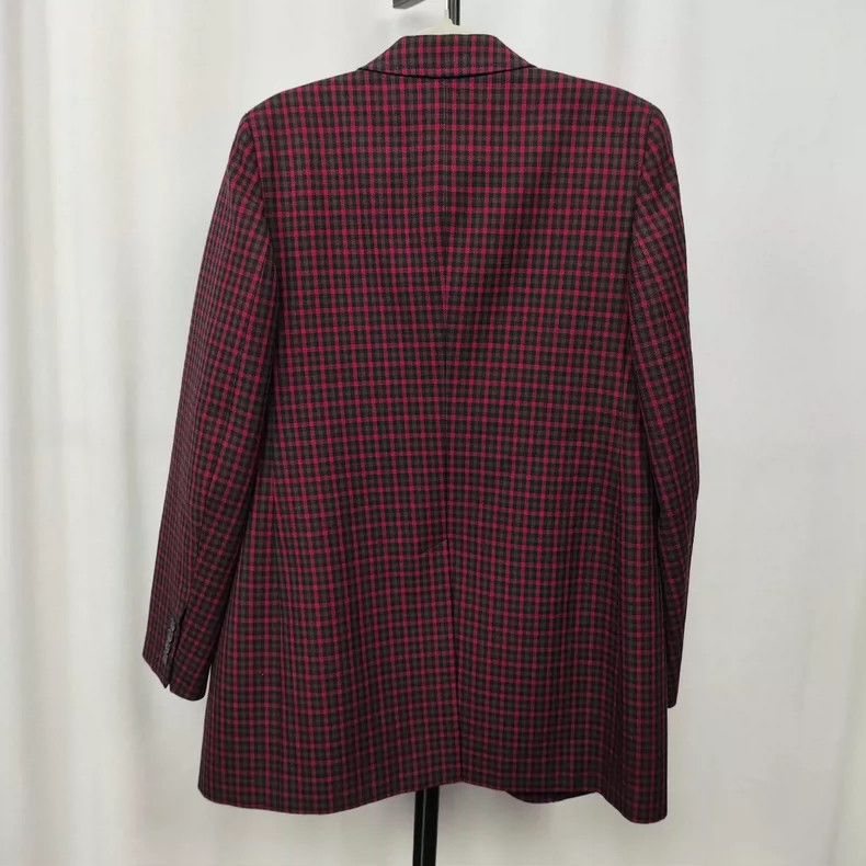 Balenciaga Balenciaga Wool Plaid Coat Red Yellow - dmc Size US XXS / EU 40 - 2 Thumbnail