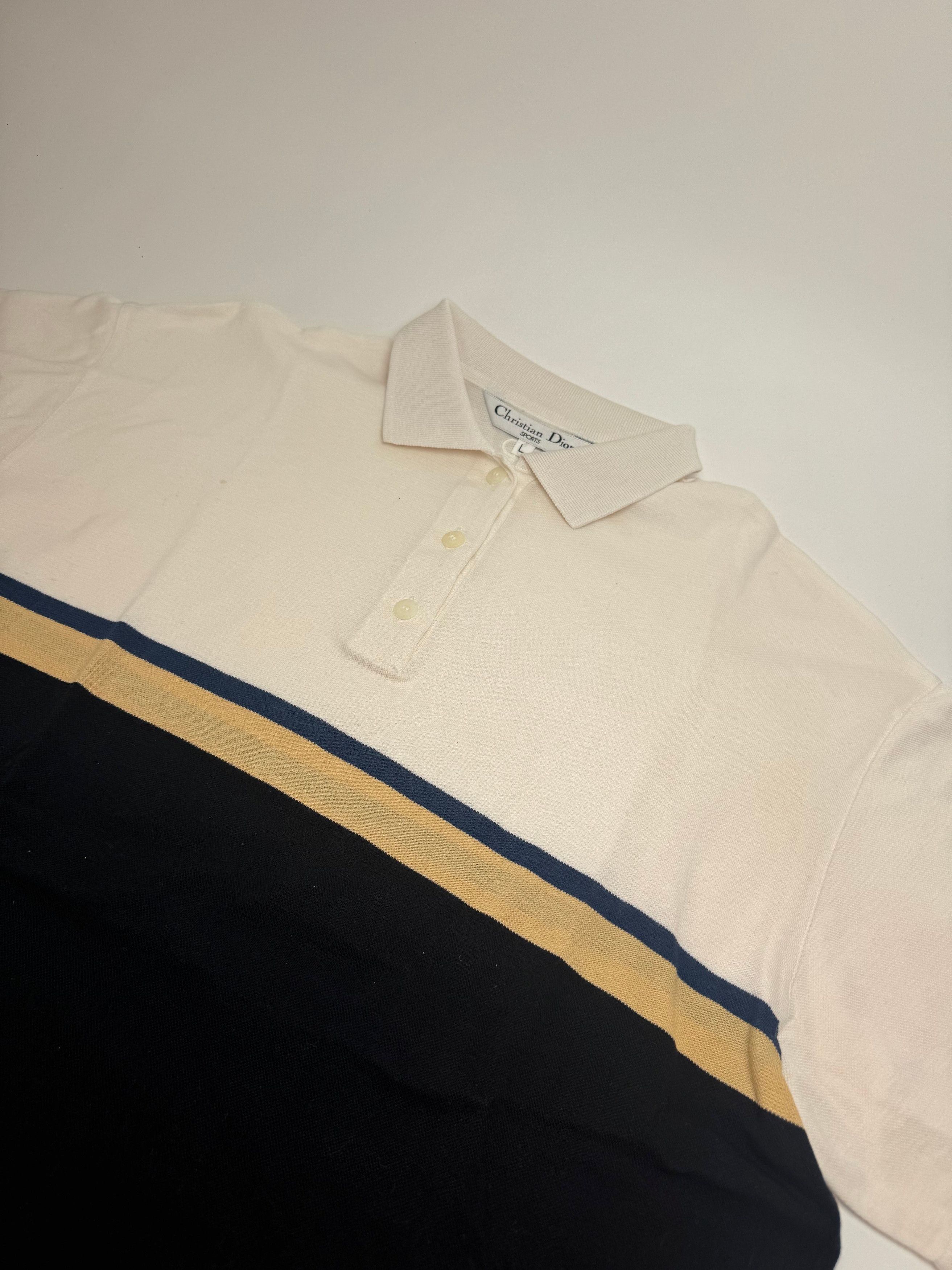 Dior Vintage Mens Polo Shirt L Black white Size L / US 10 / IT 46 - 6 Thumbnail