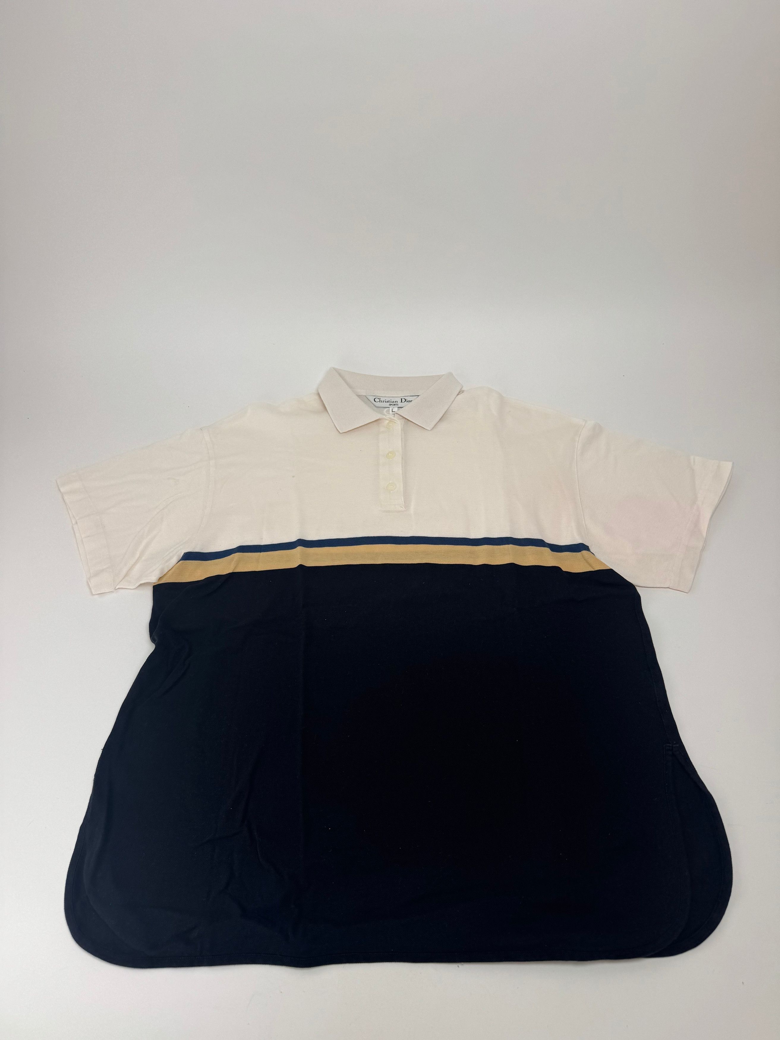 Dior Vintage Mens Polo Shirt L Black white Size L / US 10 / IT 46 - 4 Thumbnail