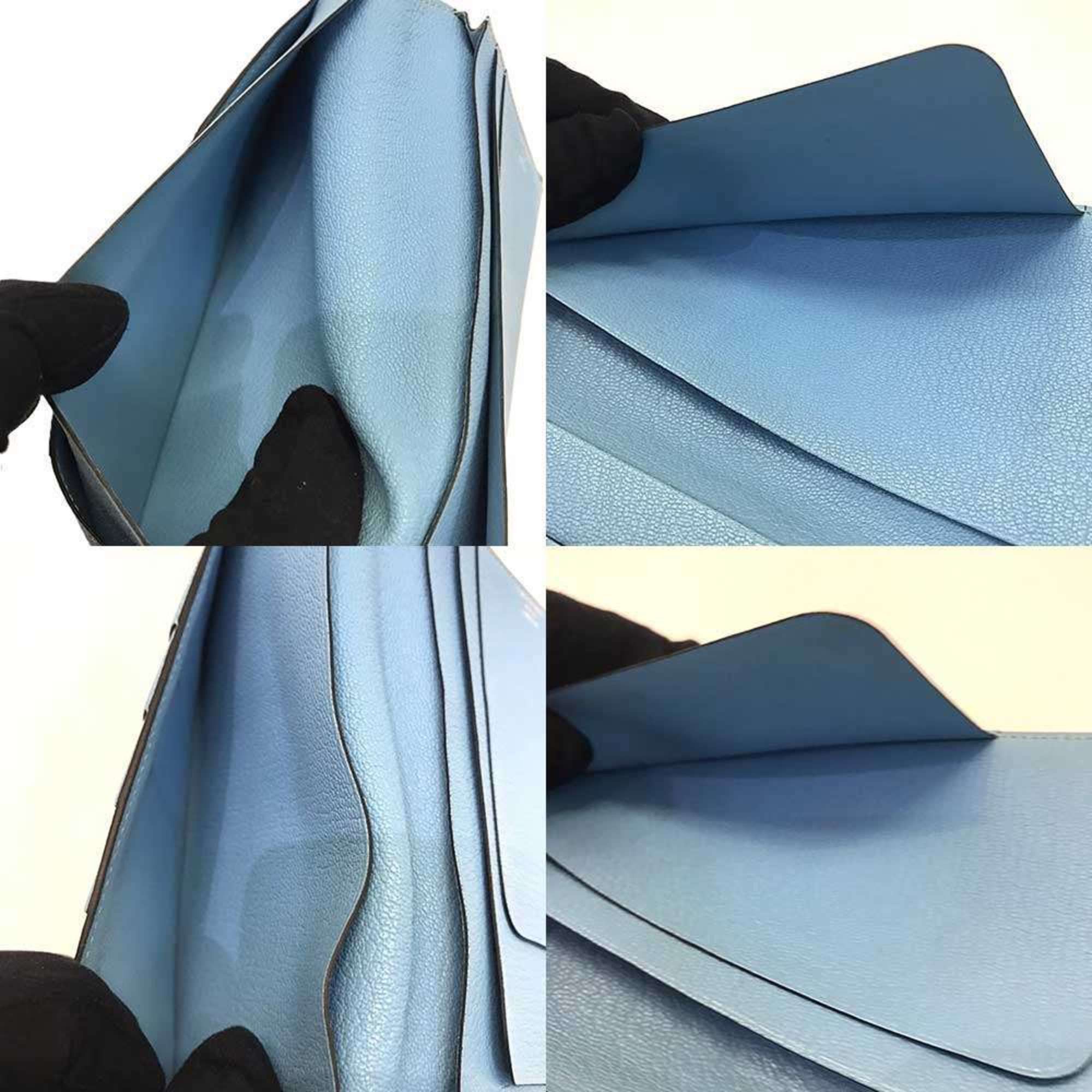 Hermes Hermès Evelyn Long Wallet, Chevre Leather, Perforated, Navy Blue, Light □Q Stamped, HERMES Size ONE SIZE - 6 Thumbnail