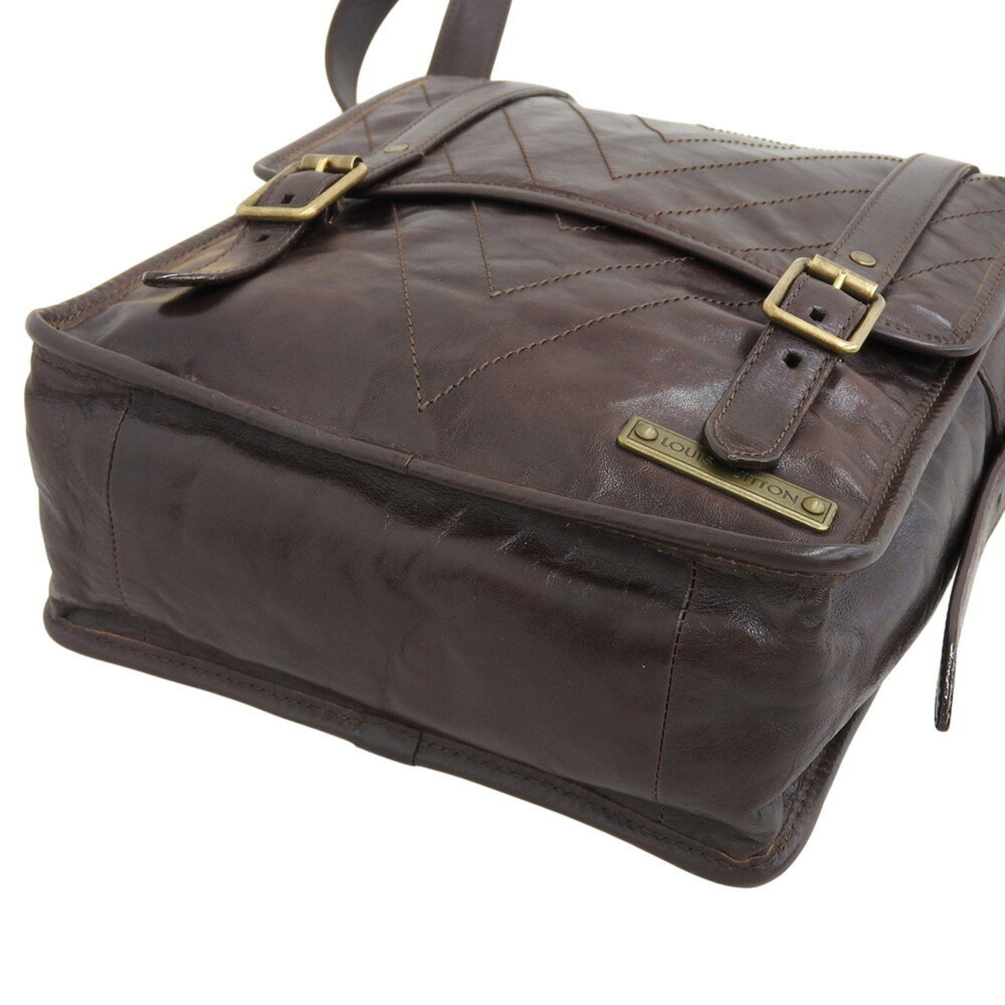 Louis Vuitton Louis Vuitton Cuir Soana Trotter M95688 V-Stitch Shoulder Bag, Brown Size ONE SIZE - 4 Thumbnail