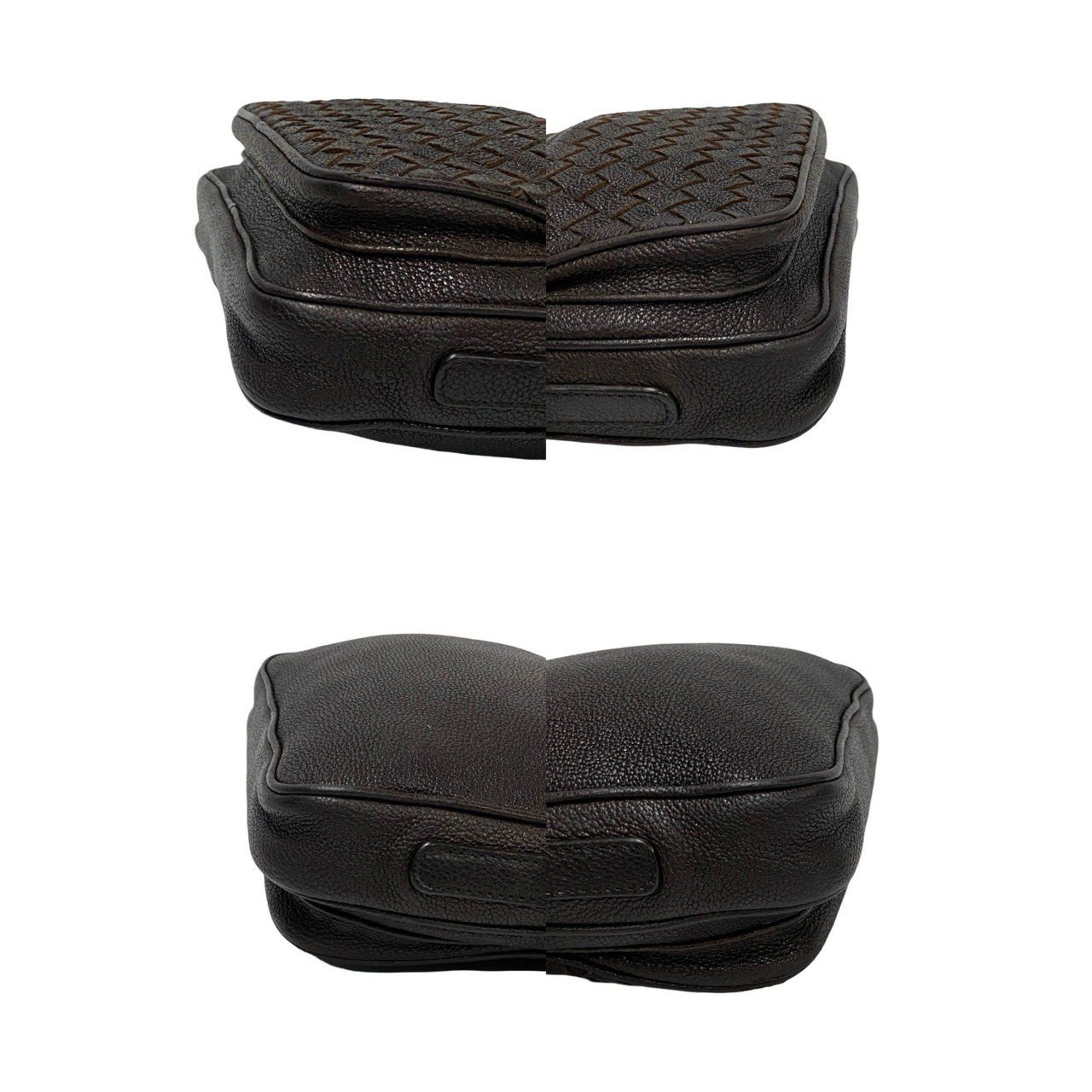 Bottega Veneta BOTTEGA VENETA Intrecciato Leather Mini Shoulder Bag/Pochette in Dark Brown 98698 Size ONE SIZE - 7 Thumbnail