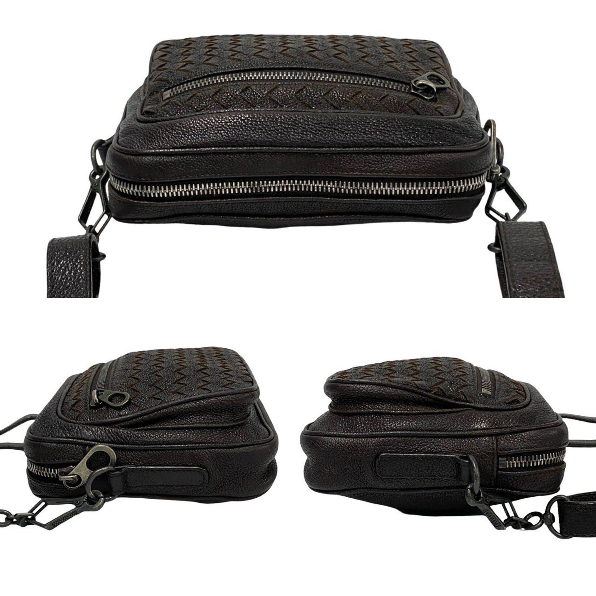 Bottega Veneta BOTTEGA VENETA Intrecciato Leather Mini Shoulder Bag/Pochette in Dark Brown 98698 Size ONE SIZE - 5 Thumbnail