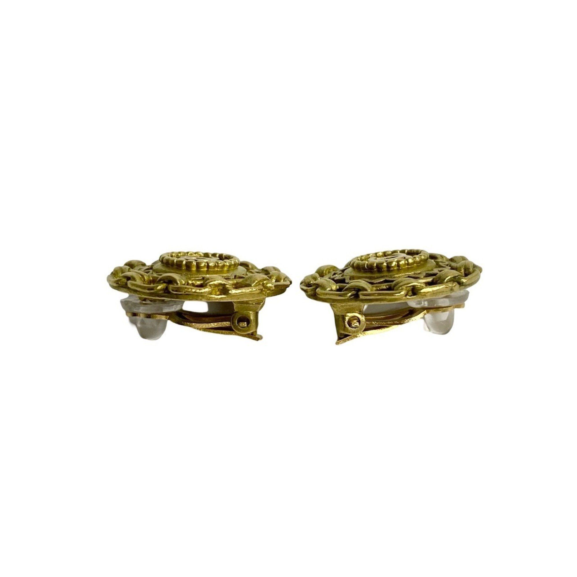 Chanel CHANEL Vintage 94A Engraved Coco Mark Earrings and Ear Cuffs, Gold, 130-9 Size ONE SIZE - 3 Thumbnail