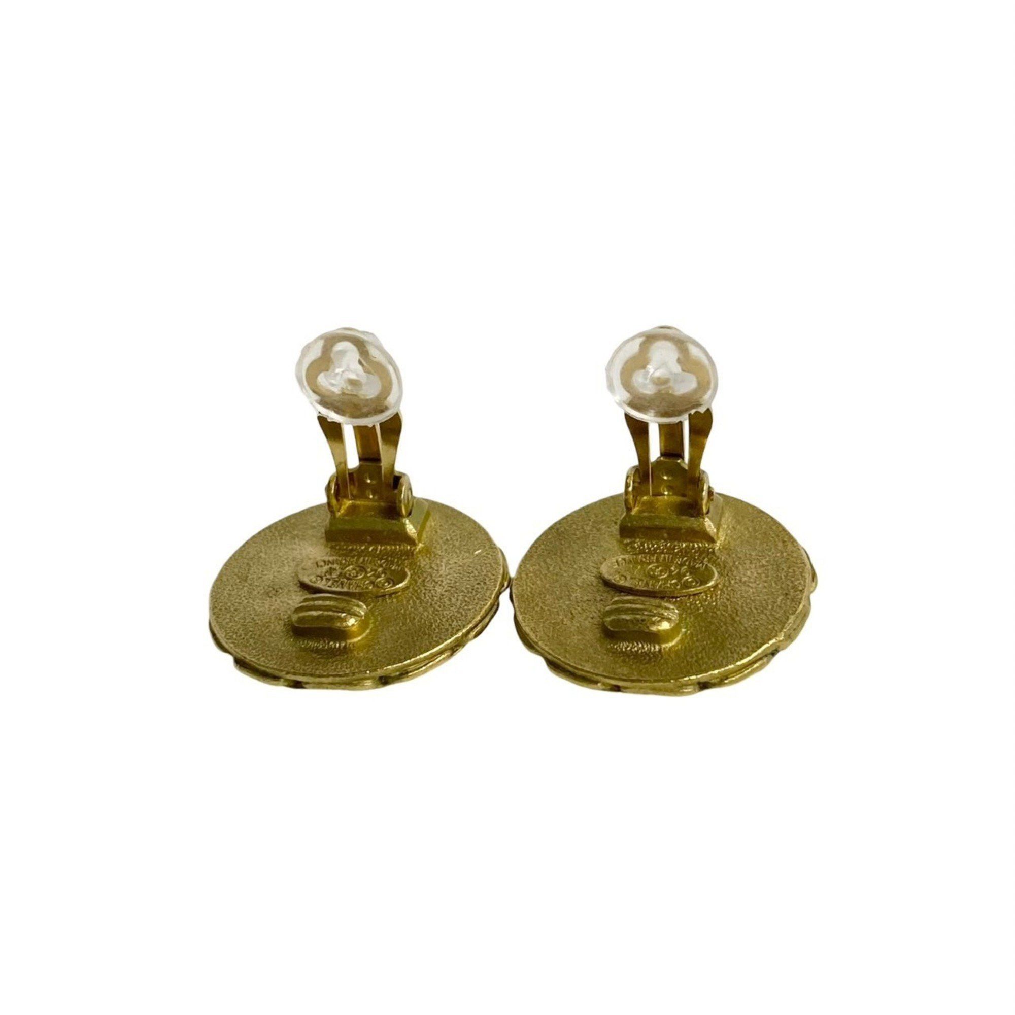 Chanel CHANEL Vintage 94A Engraved Coco Mark Earrings and Ear Cuffs, Gold, 130-9 Size ONE SIZE - 4 Thumbnail
