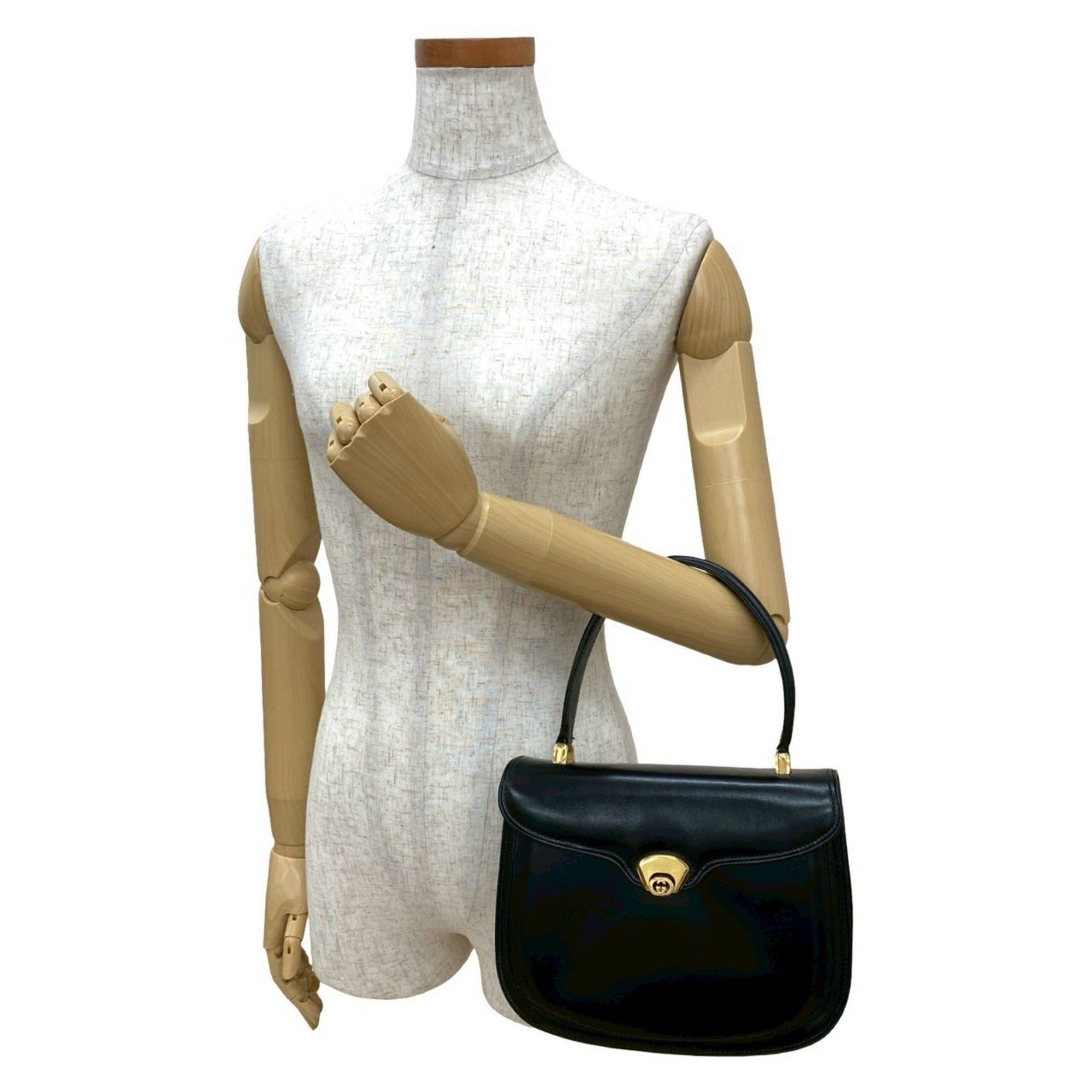 GUCCI Old Gucci Logo Hardware Calf Leather Handbag Mini Tote Bag