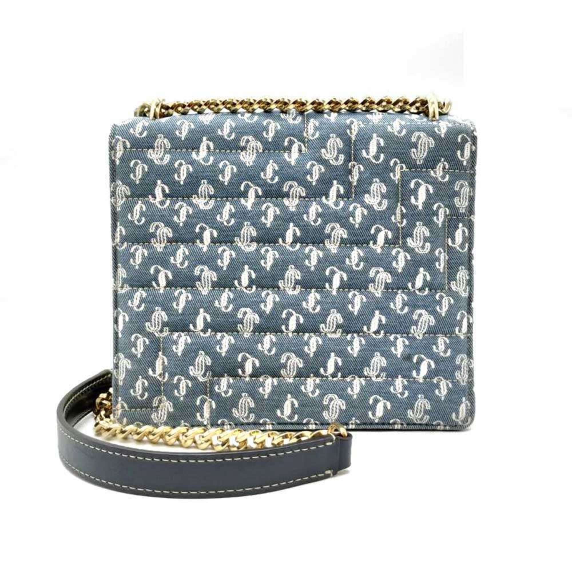 Jimmy Choo Jimmy Choo Varenne Avenue Chain Shoulder Bag in Blue Denim Canvas, JC Women's Size ONE SIZE - 2 Thumbnail