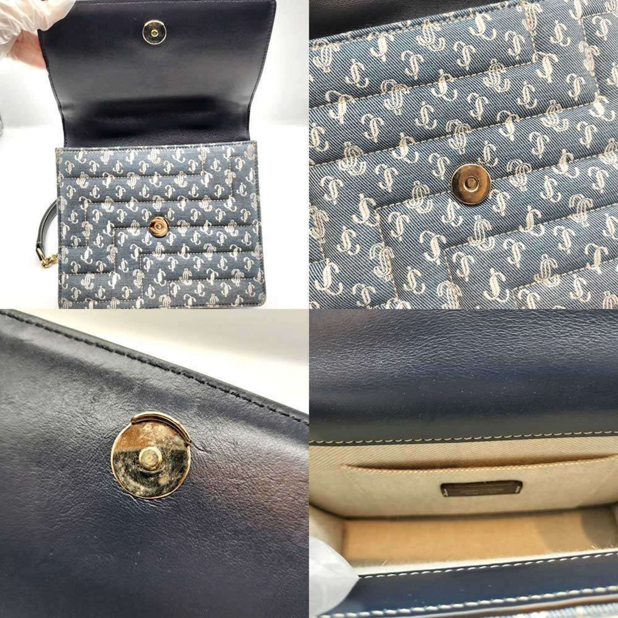 Jimmy Choo Jimmy Choo Varenne Avenue Chain Shoulder Bag in Blue Denim Canvas, JC Women's Size ONE SIZE - 5 Thumbnail