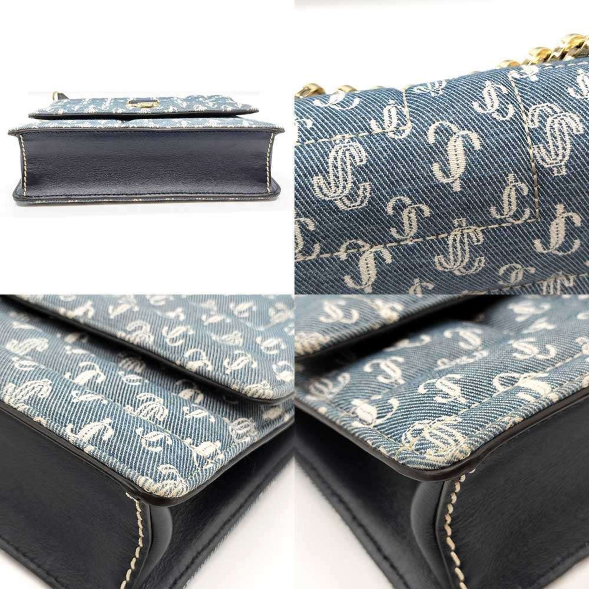 Jimmy Choo Jimmy Choo Varenne Avenue Chain Shoulder Bag in Blue Denim Canvas, JC Women's Size ONE SIZE - 3 Thumbnail