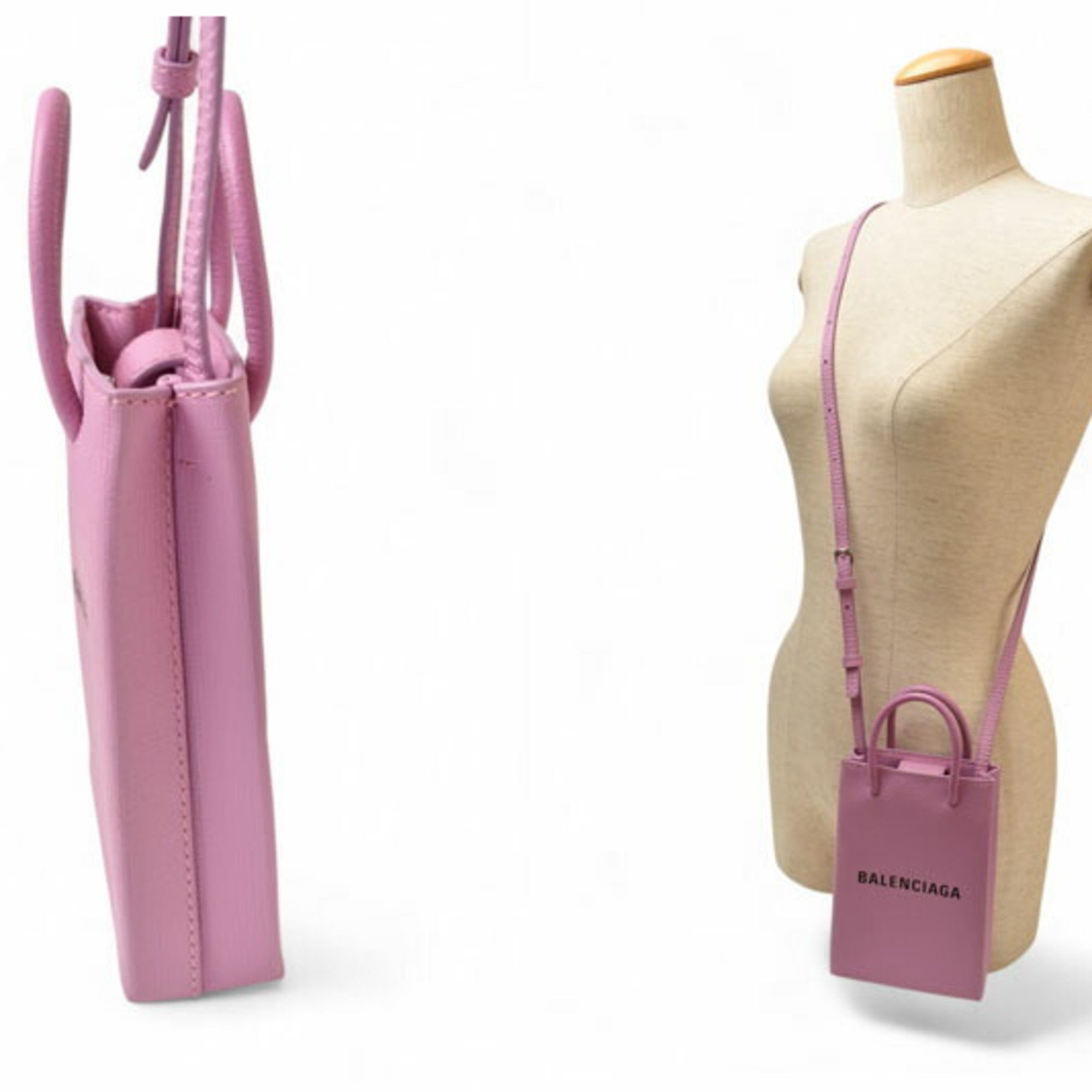 Balenciaga Balenciaga Phone Holder, BALENCIAGA Shoulder Bag Smartphone Case, Leather, Purple, 593826 Size ONE SIZE - 3 Thumbnail