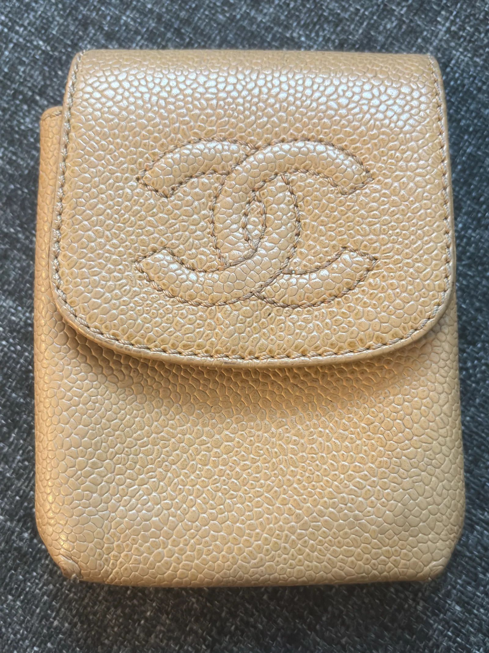 Chanel Chanel Chanel Beige Caviar Leahter Cigarette Case Pouch Bag Size ONE SIZE - 2 Thumbnail