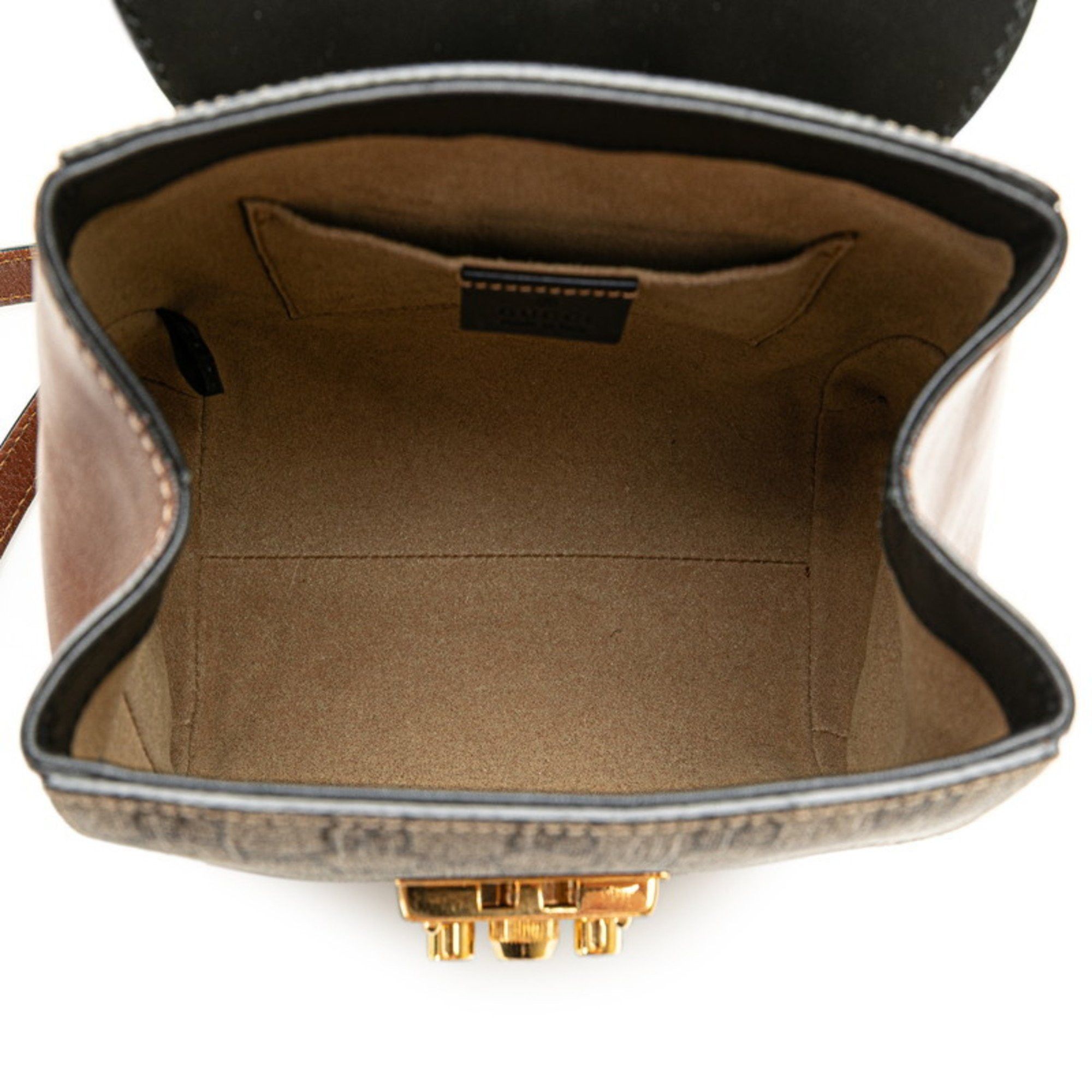Gucci Gucci GG Supreme Padlock Backpack 498194 Brown, Black, Beige, PVC Leather, Women's GUCCI Size ONE SIZE - 7 Thumbnail