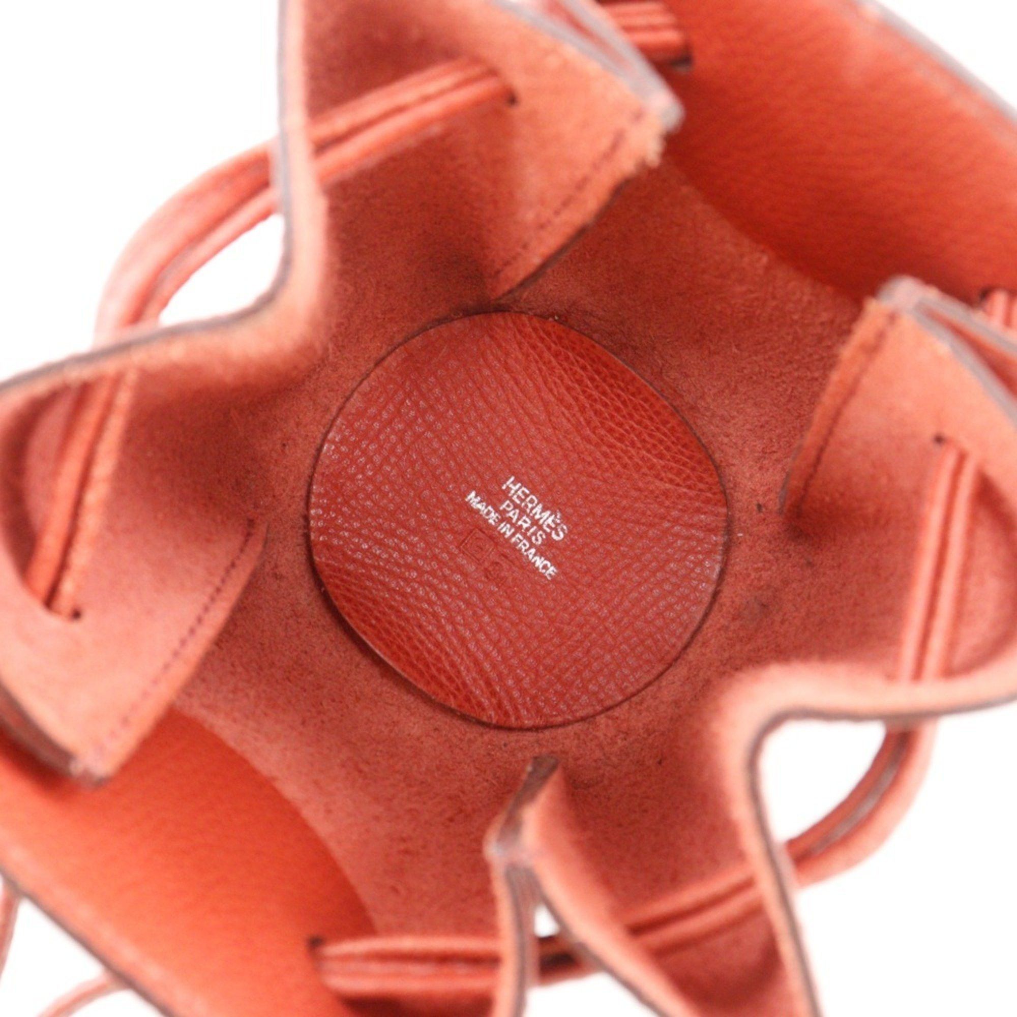 Hermes Hermès Vespa Pouch, Leather, 2003, Orange, G, Women's