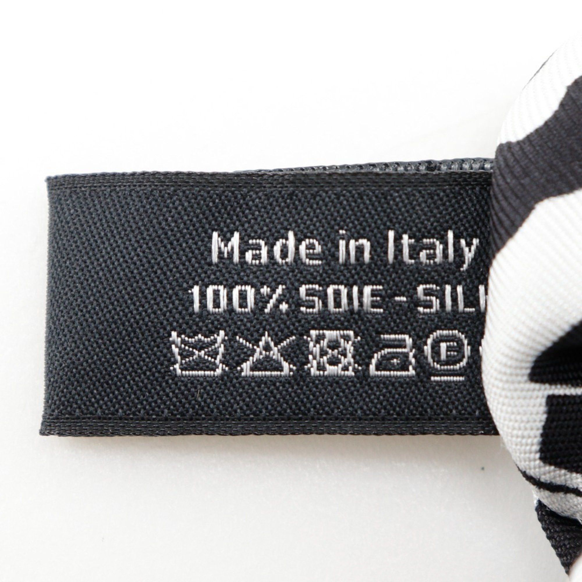 Chanel CHANEL Scrunchie with Coco Mark Ribbon, Silk, Black/White, Women's Size ONE SIZE - 5 Thumbnail