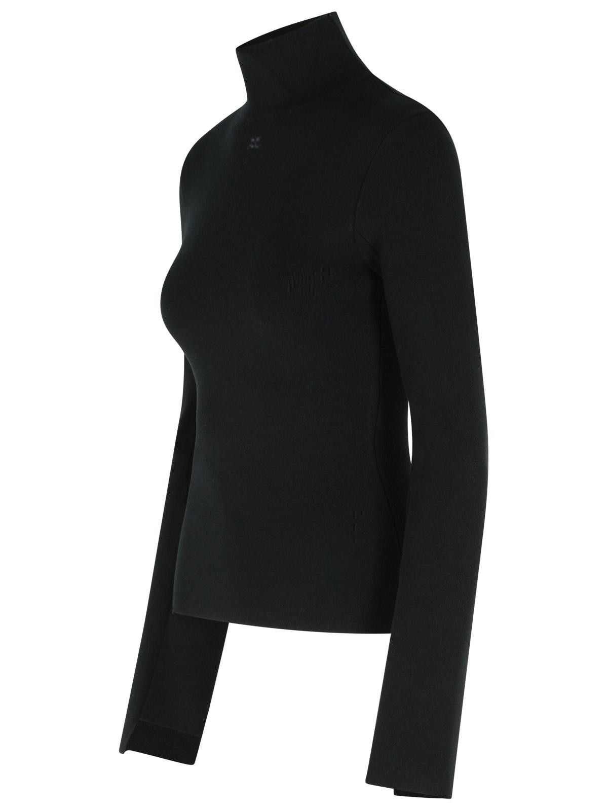 Courreges COURREGES Turtleneck Sweater In Black Viscose Blend Size M / US 6-8 / IT 42-44 - 2 Thumbnail