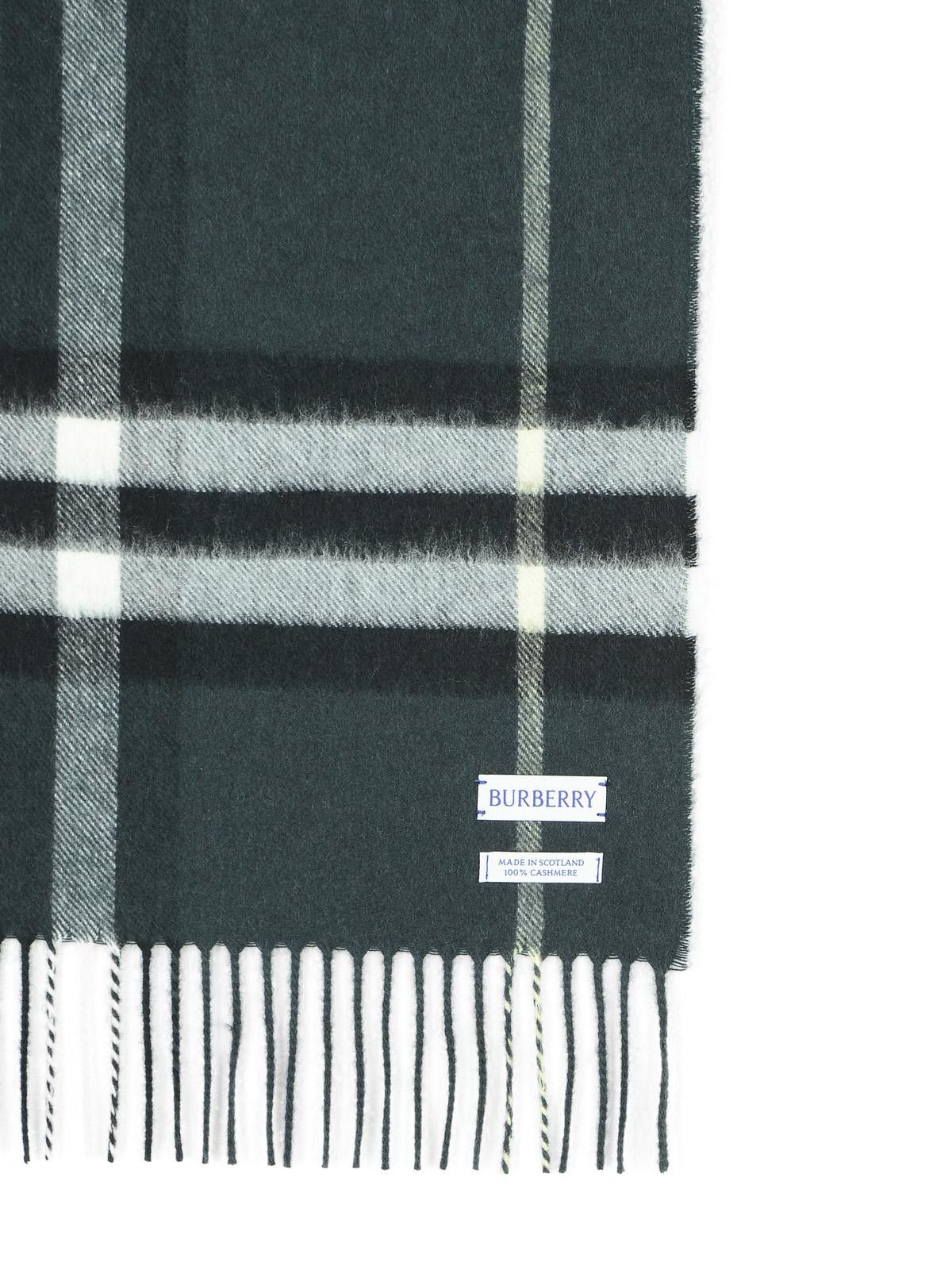 Burberry BURBERRY Green Cashmere Scarf Size ONE SIZE - 3 Thumbnail