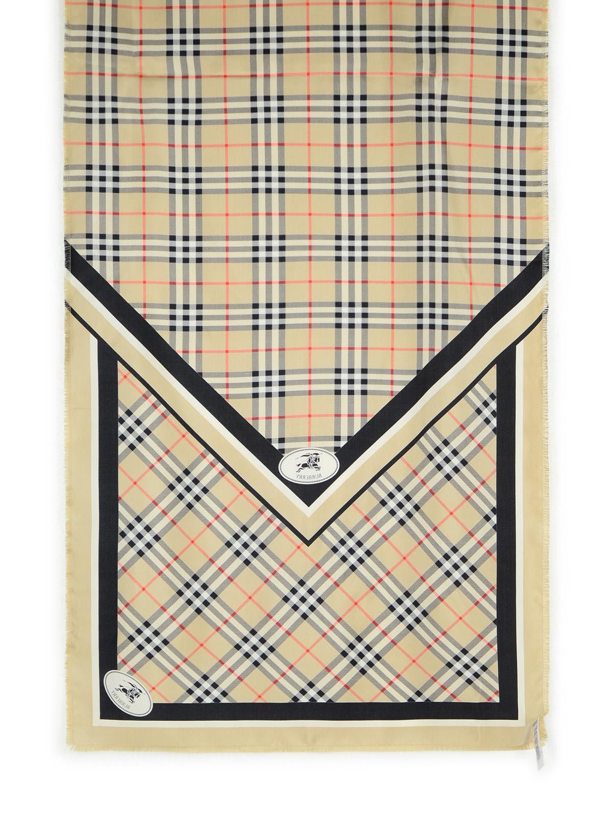 Burberry BURBERRY Beige Wool Scarf Size ONE SIZE - 2 Thumbnail