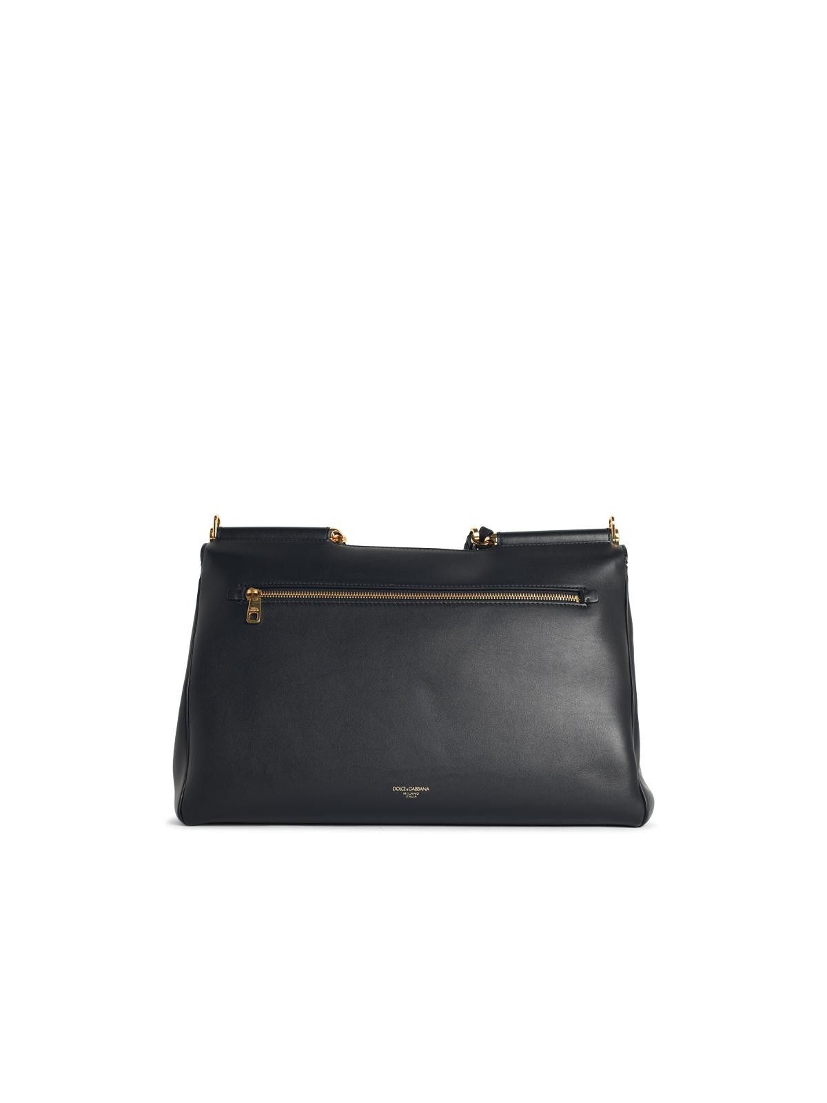 DOLCE & GABBANA 'Sicily' Black Leather Handbag