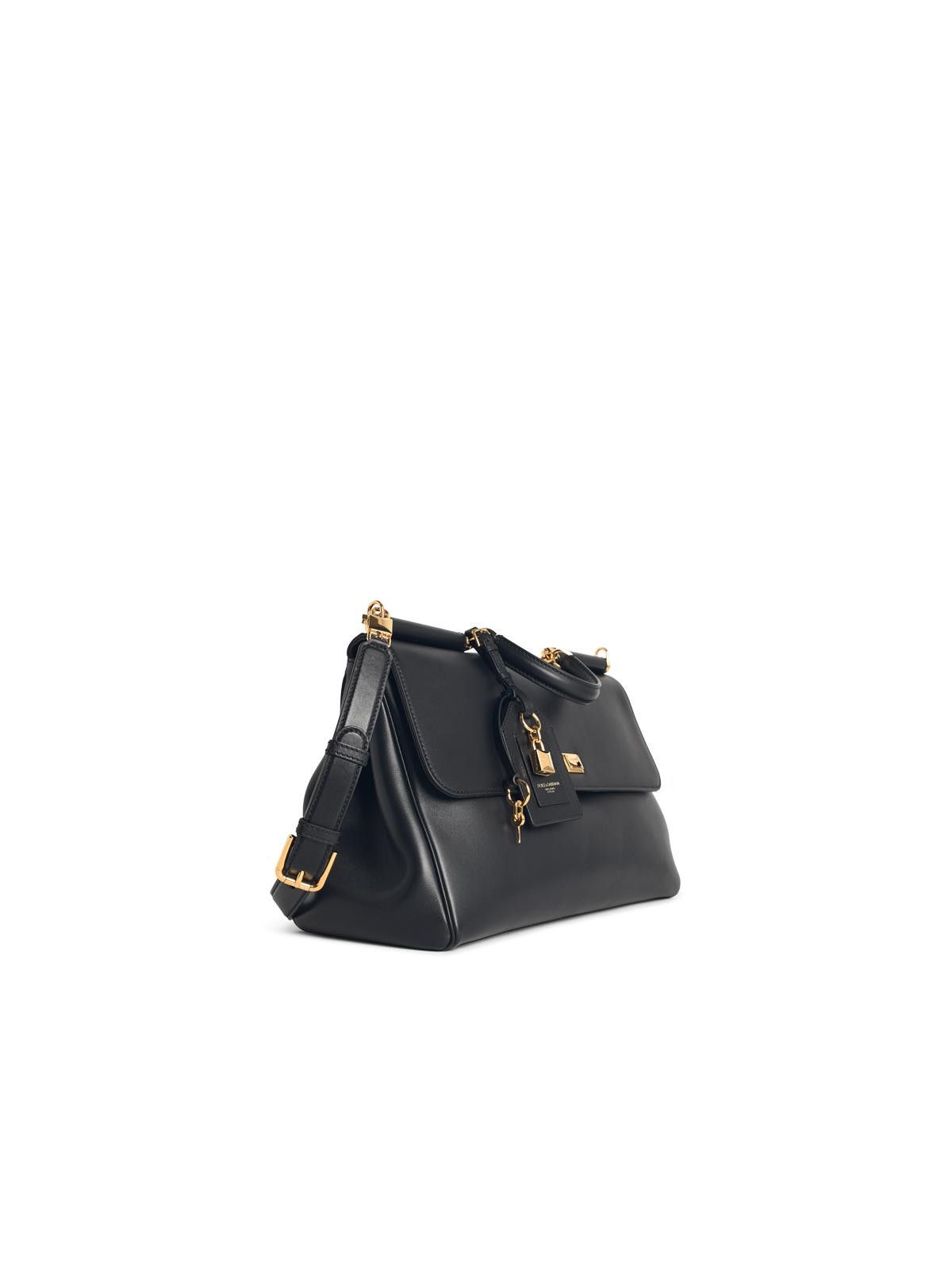 DOLCE & GABBANA 'Sicily' Black Leather Handbag
