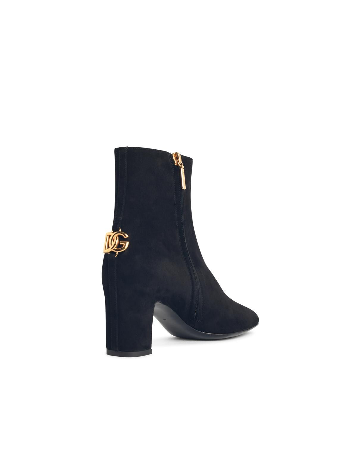 DOLCE & GABBANA Black Suede Ankle Boots
