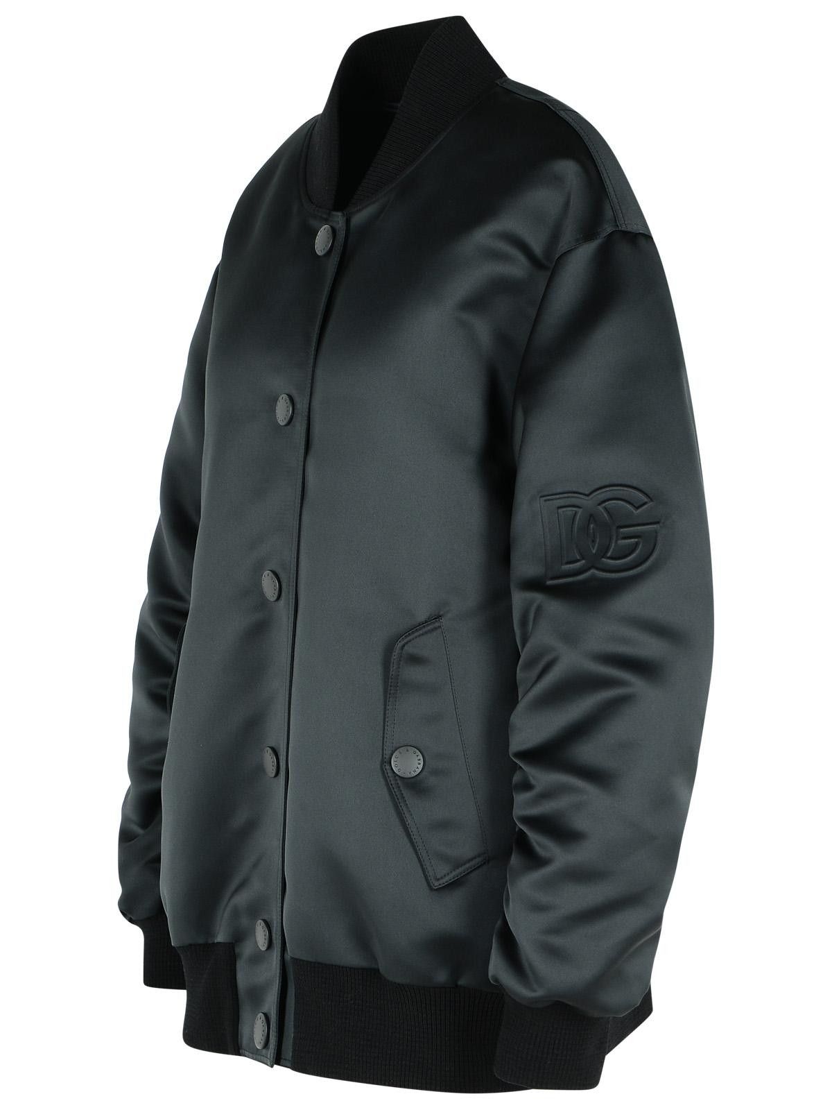 Dolce & Gabbana DOLCE & GABBANA Black Polyester Bomber Jacket Size XS / US 0-2 / IT 36-38 - 2 Thumbnail