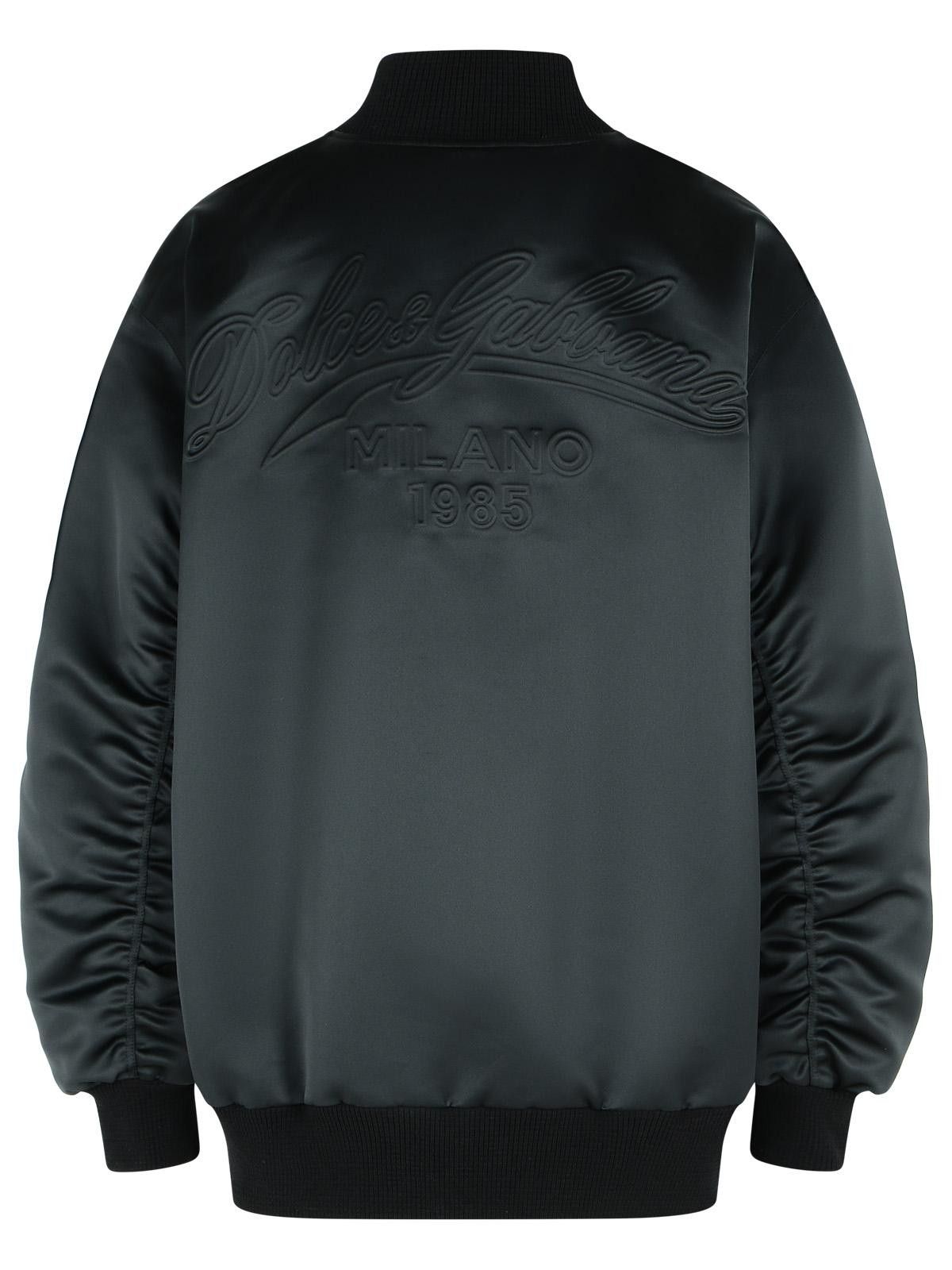 Dolce & Gabbana DOLCE & GABBANA Black Polyester Bomber Jacket Size XS / US 0-2 / IT 36-38 - 3 Thumbnail