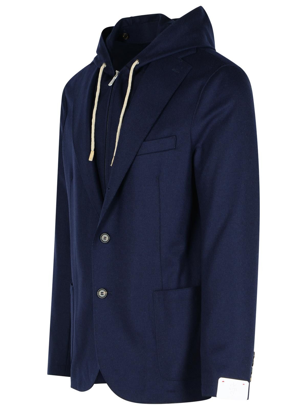 Eleventy ELEVENTY Blue Wool Blend Blazer Size US M / EU 48-50 / 2 - 2 Thumbnail