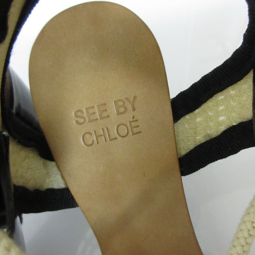 Chloe Chloe See By Chloe High Heel Lace Up Rope Sandals Natural Material Shoes DUTY FREE for USA Size ONE SIZE - 7 Thumbnail