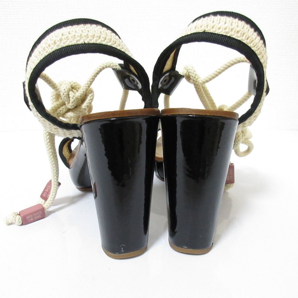 Chloe Chloe See By Chloe High Heel Lace Up Rope Sandals Natural Material Shoes DUTY FREE for USA Size ONE SIZE - 3 Thumbnail
