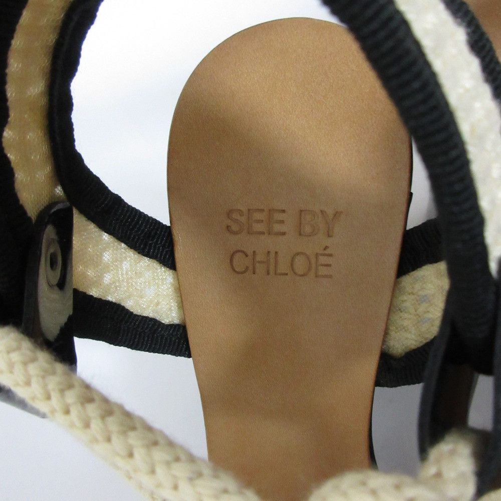 Chloe Chloe See By Chloe High Heel Lace Up Rope Sandals Natural Material Shoes DUTY FREE for USA Size ONE SIZE - 6 Thumbnail